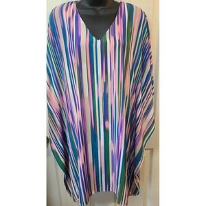 Caramela Kimono Dress Womens Medium Stripe Short Lined Mrs Roper